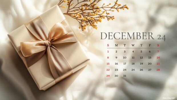 2024 December Calendar Wallpaper HD 1920x1080.