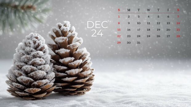 2024 December Calendar Wallpaper HD for Desktop.