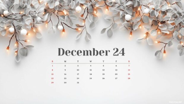 2024 December Calendar Wallpaper HD for Macbook.