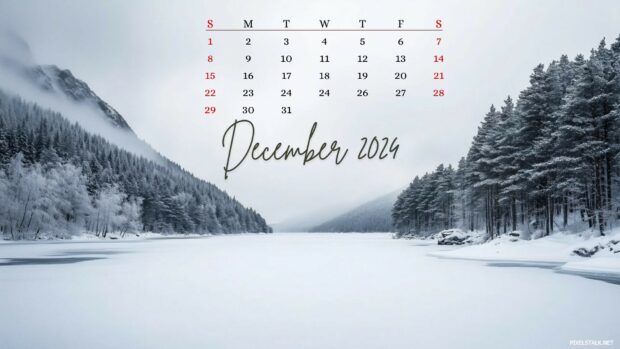 2024 December Calendar Wallpaper HD for Windows.