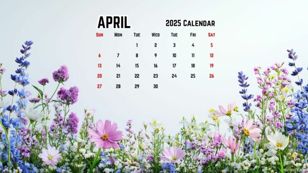 2025 April Calendar Desktop Wallpapers 1.