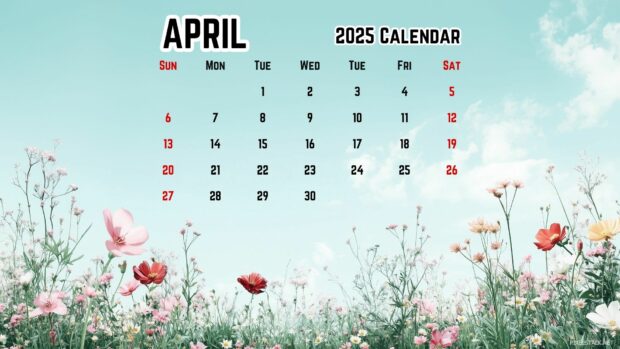 2025 April Calendar Desktop Wallpapers 2.