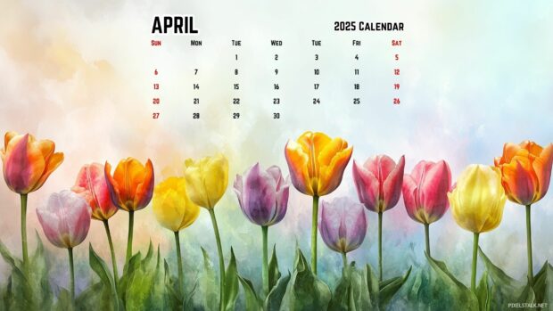 2025 April Calendar Desktop Wallpapers 3.