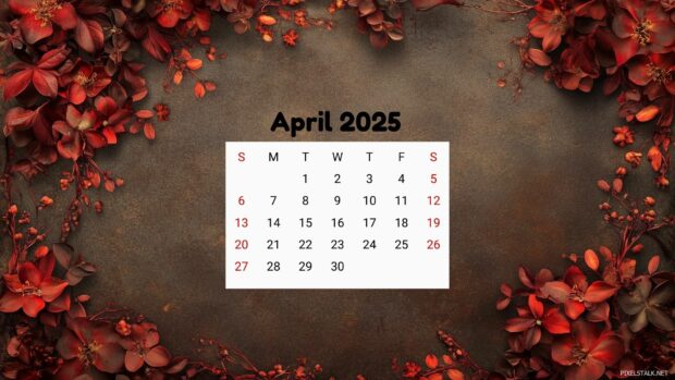 2025 April Calendar Desktop Wallpapers 4.