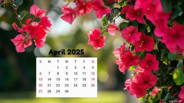 2025 April Calendar Desktop Wallpapers 5.