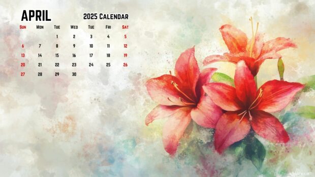 2025 April Calendar HD Wallpaper 1.