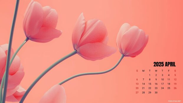 2025 April Calendar HD Wallpaper 4.