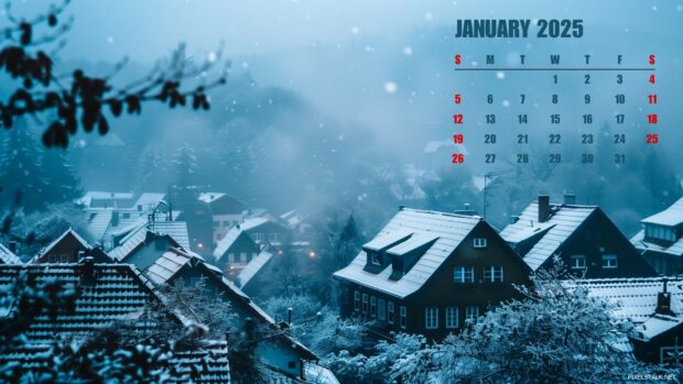 2025 January Calendar Desktop Wallpaper 1080p.