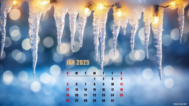 2025 January Calendar Desktop Wallpaper HD for Windows.