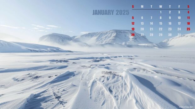 2025 January Calendar Wallpaper.