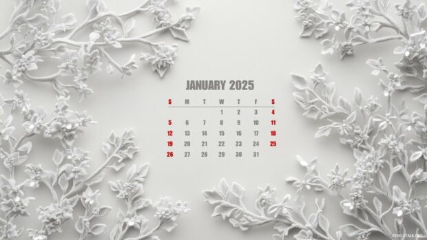 2025 January Calendar Wallpaper Desktop HD 1080p.