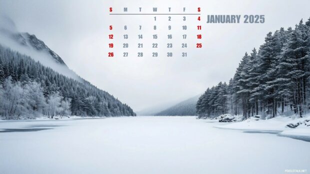 2025 January Calendar Wallpaper HD for PC.