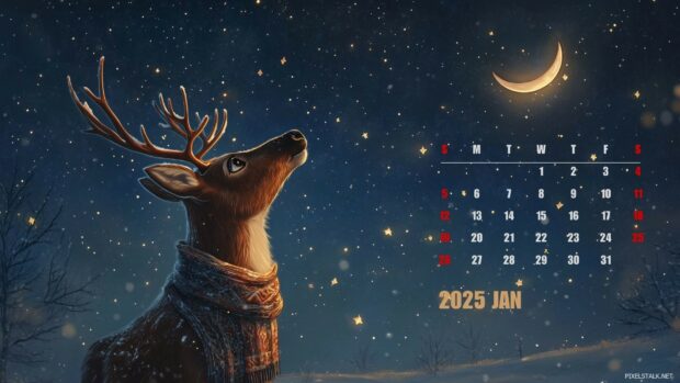 2025 January Calendar Wallpaper for Mac.