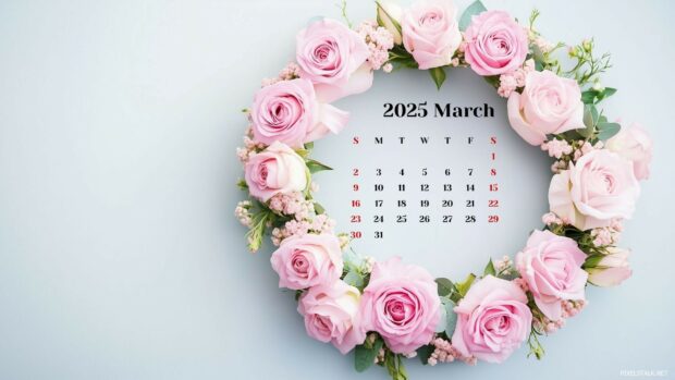 2025 March Calendar Background for Desktop 4.