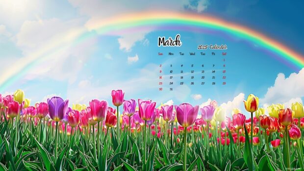 2025 March Calendar Desktop HD Wallpapers 4.