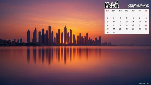 2025 March Calendar Desktop Wallpapers Free Download 2.