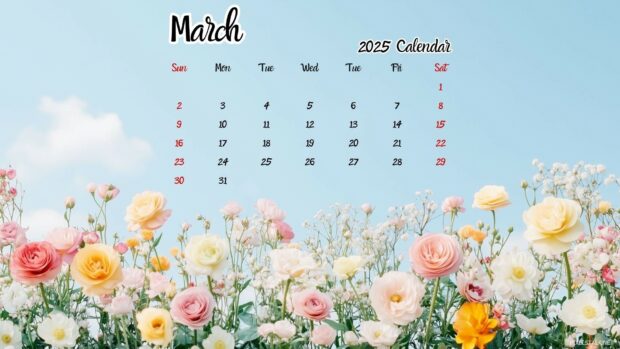 2025 March Calendar Wallpaper HD 1.