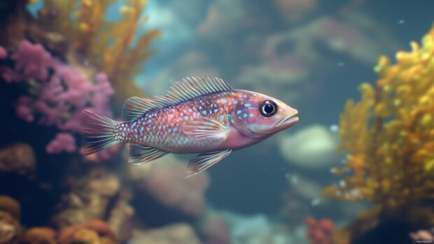 3D fish swimming in a vibrant coral reef.