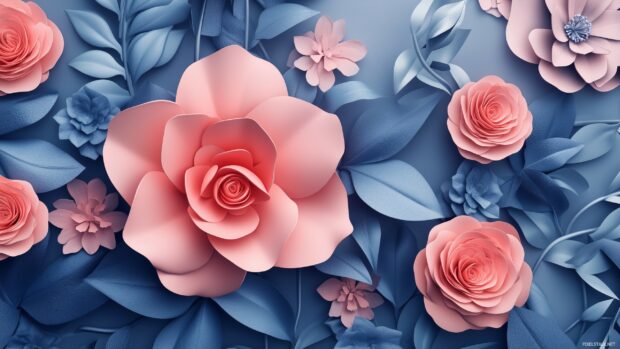 3D flower wallpaper with realistic depth and texture, bringing the flowers to life with stunning detail.