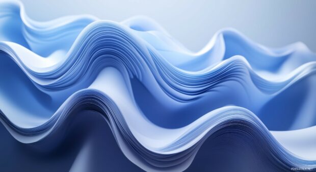 3D wave 1080p background with smooth curves and soft gradients.