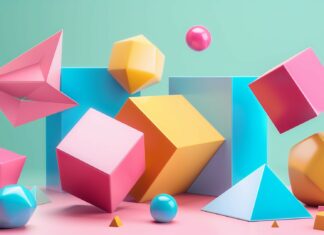 3D shapes wallpaper.