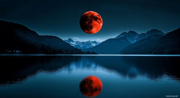 A Blood Moon HD Desktop Wallpaper.