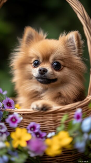 A Pomeranian Dog wallpaper for iPhone.