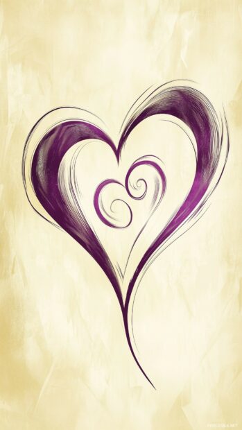 A bold outline of a cute  heart on a soft beige background.