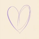 A bold outline of a purple heart iPhone wallpaper.