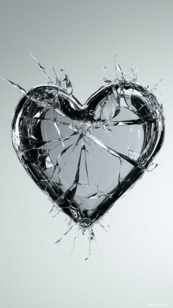 A broken glass heart wallpaper.