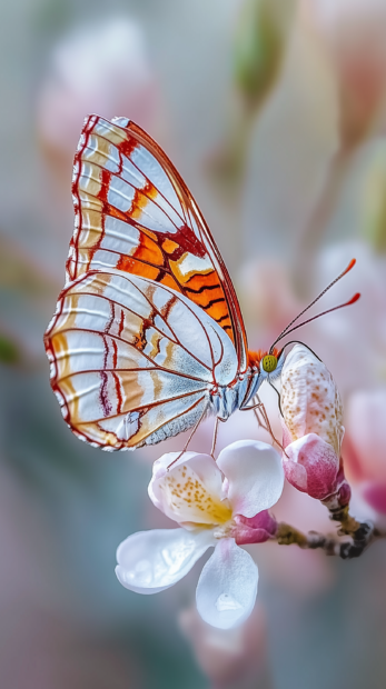 A butterfly iPhone wallpaper with the delicate details of its wings.