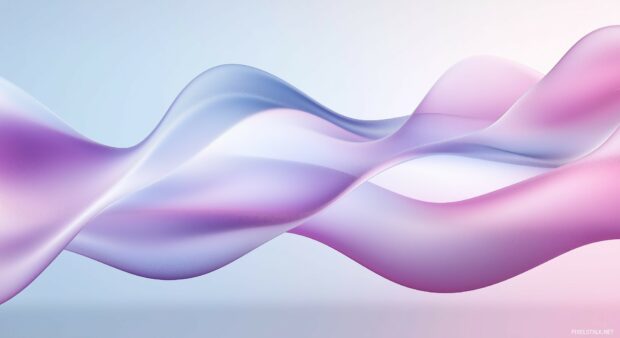 A clean, beautiful 3D wave design with smooth curves and soft gradients.