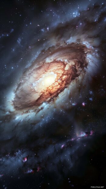 A close up of a galaxy spiral arm 1080x1920 Wallpapers HD.