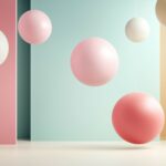 A cluster of 3D geometric shapes with clean edges and soft pastel tones, floating gracefully in an open, minimalist space.