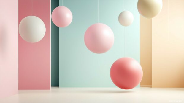 A cluster of 3D geometric shapes with clean edges and soft pastel tones, floating gracefully in an open, minimalist space.