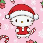 A cute Christmas Hello Kitty HD Wallpaper.