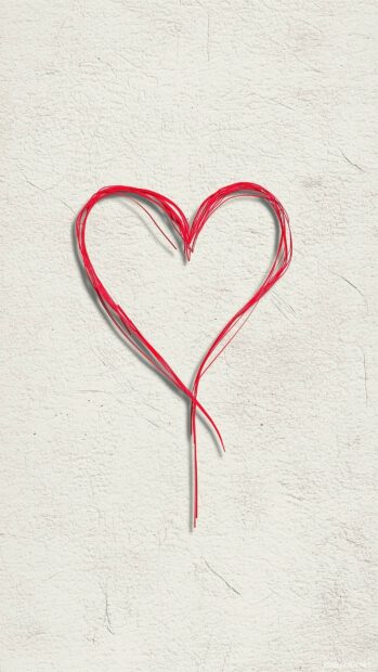 A cute outline of a red heart against a light gray background, with a shadow effect to add depth while maintaining a clean and modern aesthetic.