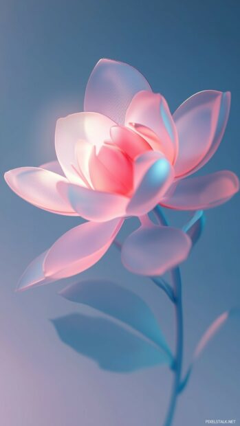 A delicate 3D pink flower with layered petals.