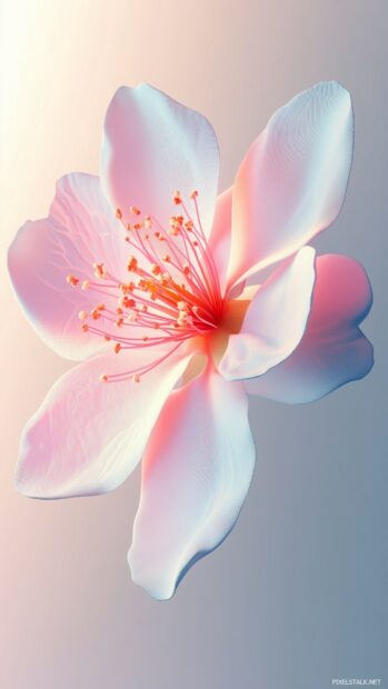 A delicate 3D pink flower with layered petals.