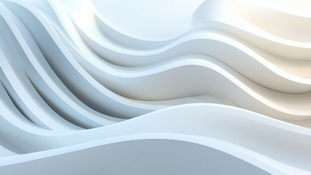 A dynamic 3D wave pattern gently flowing across the wallpaper.