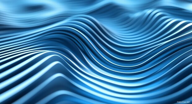 A dynamic 3D wave pattern slowly undulating across the screen.