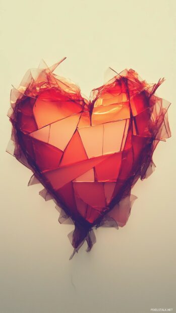 A fractured heart mobile wallpaper.