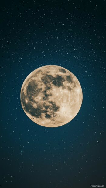 A full moon and minimal star wallpaper.