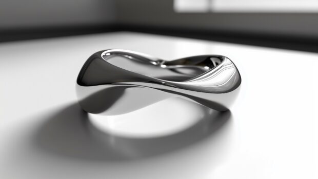 A gently rotating 3D ring with smooth.