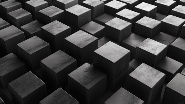 A geometric 3D pattern of cubes arranged in a minimalistic gradient, with a clean and refined layout.