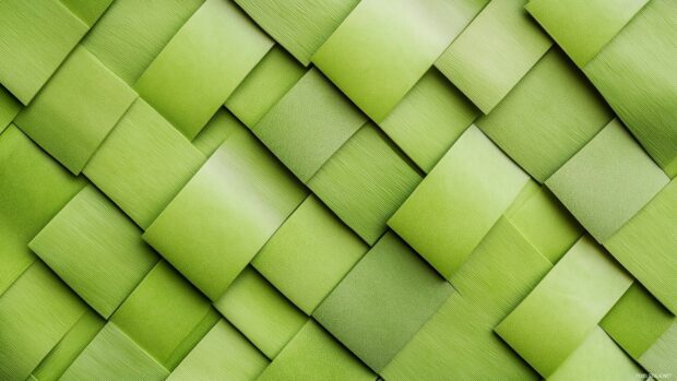 A geometric lime green pattern with alternating shades, creating depth and visual interest.