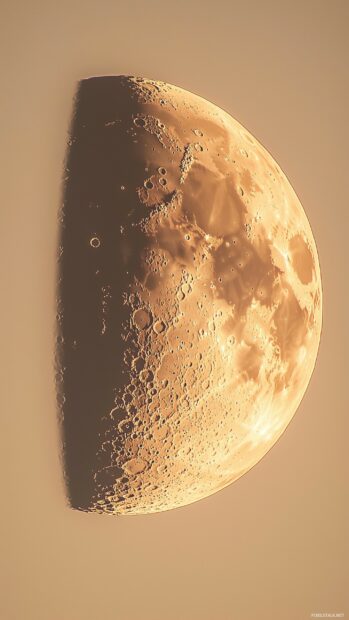 A glowing half moon Wallpaper iPhone.