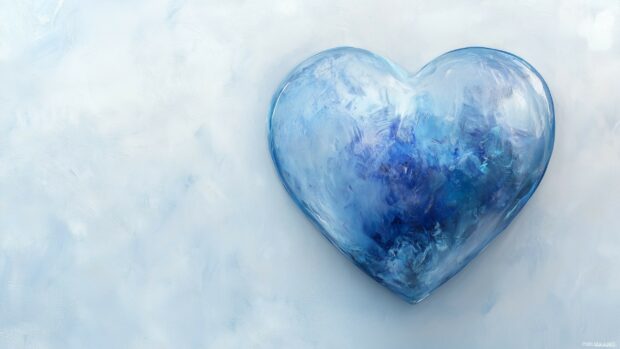 A large, textured blue heart HD wallpaper.