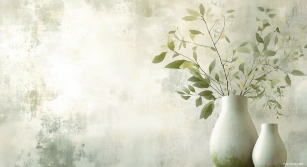 A light green HD desktop wallpaper with a delicate, abstract leaf motif in the corner, adding a touch of nature.