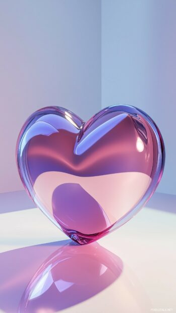 A minimalist beautiful 3D heart design for iPhone wallpaper.